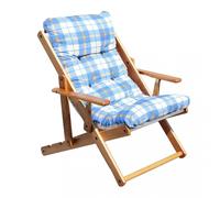 Poltrona 3 Posizioni Relax Orso con Cuscino Cotone Legno Blu DecHome