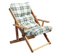 Poltrona 3 Posizioni Relax Orso con Cuscino Cotone Legno Verde DecHome
