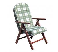 Poltrona 4 Posizioni con Cuscino Cotone Legno cm 61x75x110 h Verde DecHome
