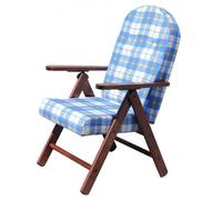 Poltrona 4 Posizioni Guayana con Cuscino Cotone Legno cm 61x75x110 h Blu DecHome