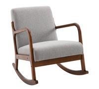 Poltrona a Dondolo 64x86x80 cm in Legno Grigia