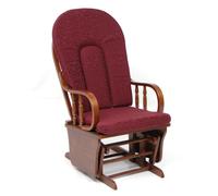 Poltrona a dondolo oscillante mod. Douglas colore bordaux in legno massello