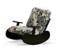 Poltrona a dondolo singola in legno massello retrò - Divano pigro in stile metà secolo for adulti, cuscino lavabile, adatto for balcone, camera da letto, soggiorno, poltrona reclinabile(A,2)