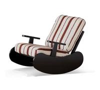 Poltrona a dondolo singola in legno massello retrò - Divano pigro in stile metà secolo for adulti, cuscino lavabile, adatto for balcone, camera da letto, soggiorno, poltrona reclinabile(F,2)