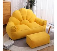 Poltrona a sacco con copertura per poggiapiedi, resistente, confortevole, con schienale alto, per animali di peluche, rosso