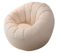 Poltrona a sacco, divano pigro singolo piccolo appartamento poltrona a sacco reclinabile e for dormire camera da letto balcone poltrona reclinabile poltrona pigra for il tempo libero(Beige,85*85*65cm)