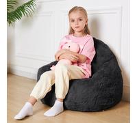 Poltrona a sacco gigante con imbottitura in schiuma ad alta densità, poltrona a sacco oversize e soffice, per Audlts e bambini, con braccioli, per soggiorno, camera da letto (grigio scuro, 58,4 x 58,4