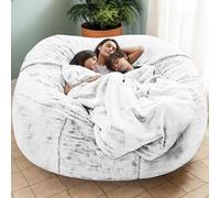 Poltrona a sacco gigante per adulti, morbida e confortevole, in velluto, per lettura, soggiorno e camera da letto, rotonda, senza imbottitura, 150 x 75 cm
