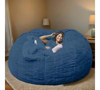 Poltrona a sacco gigante per adulti, morbida e confortevole, in velluto, rotonda, per lettura, soggiorno e camera da letto, senza imbottitura o fodera, 130 x 60 cm