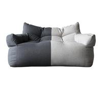 Poltrona A Sacco In Cotone E Lino, Fodera For Divano A A 2 Posti, Senza Imbottitura, Seduta Da Pavimento, A, Pouf, Chaise Longue, Reclinabile, Mobili Struttura(Light gray dark gray)