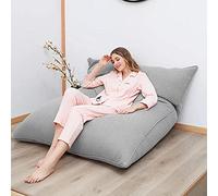 Poltrona a sacco pieghevole, rimovibile, lavabile, multiuso, divano letto per la casa, grigio, 120 x 150 cm, comodo lettino per relax e tempo libero