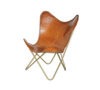 Poltrona A Sdraio Pieghevole In Pelle Vintage A Forma Di Farfalla