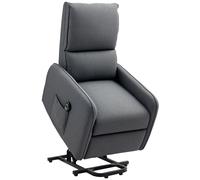 Poltrona Alzapersona Elettrica Reclinabile con Telecomando e Tasca in Tessuto Grigio Carbone