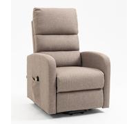 Poltrona alzapersona Lorena un motore in tessuto cappuccino