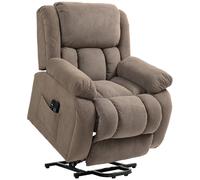 Poltrona Alzapersona Massaggiante e Reclinabile 93x104x105 cm Marrone Chiaro