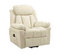 HOMCOM Poltrona Relax Alzapersona Elettrica con Imbottitura Spessa e Telecomando, 96x93x105cm, Crema Aosom