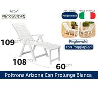 BIANCO POLTRONA ARIZONA PIEGHEVOLE CON POGGIAPIEDI