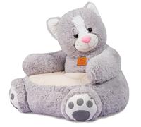 Poltrona Bambini 2 Anni Poltroncina per Bambini Orso Peluche, Sedia per Bambini, Comoda e Legger Per Bambini 12+ Mesi,Beige (Gatto)