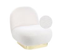 Poltrona bianca in tessuto bou on base oro stile contemporaneo Loviisa