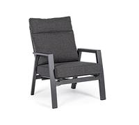 Bizzotto Poltrona reclinabile con cuscino kledi antracite jx55 Poltrona reclinabile con cuscino kledi antracite jx55