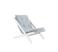 Poltrona Boogie 611 in pino laccato blu spiaggia/bianco