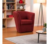 Poltrona bordeaux elegante in tessuto antimacchia con seduta imbottita