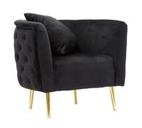 Poltrona Bucarest Nerocm 76x74x71 cm Legno e Spugna e Tessuto e Metallo Nero