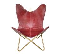 Poltrona Butterfly Art Déco PARRYS LEATHER WORLD in Pelle di Bufalo Cherry