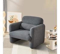 Poltrona Club, Divano Singolo Relax con Cuscini, Poltrone con Orecchie Soggiorno, Sedia Relax Poltrone Moderno con Schienale Alette, per Ufficio, Camera da Letto, Angolo Lettura (Grigio, A)