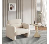 Poltrona Club, Divano Singolo Relax con Cuscini, Poltrone con Orecchie Soggiorno, Sedia Relax Poltrone Moderno con Schienale Alette, per Ufficio, Camera da Letto, Angolo Lettura (Beige, A)