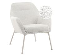 Poltrona con braccioli Gambe in ferro Rivestimento in tessuto Bianco sporco Jabr