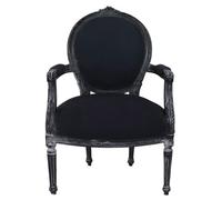 Poltrona con medaglione reale "Château Monfort" - Sedia con bracciolo barocco fatto a mano, modello francese del 18 ° secolo, struttura in legno con intagli e imbottitura, dimensioni circa 94 - 98 ×