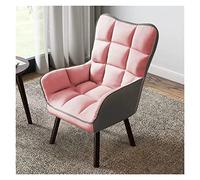 Poltrona con schienale alto ricoperta tessuto rosa moderno di metà secolo con le gambe di legno solido per il salone