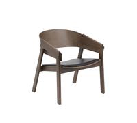 Poltrona Cover Rivestita in Pelle Nero/ Marrone Scuro