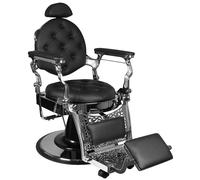 Poltrona cromata per barbiere | GIULIO (silver/nero)