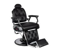 Poltrona cromata per barbiere | PIETRO (silver/nero)