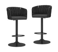 Poltrona da Bar in Veloce per Stufe di Cucina con Sessore Modificabile, Accanto e Rotazione 360° (Grigio Nero Gliattori)