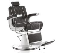 Poltrona da Barbiere nera o verde Cromata HAIR GRANADA Base Rotonda Sky Ecopelle Nera