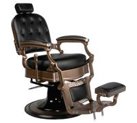 POLTRONA DA BARBIERE PARRUCCHIERE ERNESTO SEDIA IN SIMILPELLE NERA VINTAGE BLACK