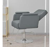 Poltrona da Barbiere reclinabile idraulica per saloni e Uso Domestico - Poltrona da Parrucchiere Girevole a 360° con Altezza e poggiatesta Regolabili, Rivestimento in Pelle PU,Dark Gray,Silver Frame