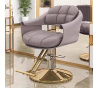 Poltrona da Barbiere Salon Poltrona da Parrucchiere idraulica con Altezza Regolabile e Rotazione a 360°, Poltrona Elegante per barbieri, saloni di Bellezza, Facile da Montare,Grigio,Gold Frame