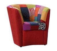 Poltrona da camera ufficio in tessuto BORDEAUX patchwork cucita a mano