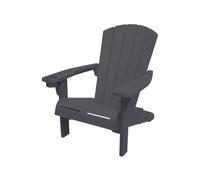 Keter Alpine Adirondack Sedia da Esterno, Dotata di Portabicchiere, Ideale per Giardino e Terrazzo, 80x93x93H xm, Grigia