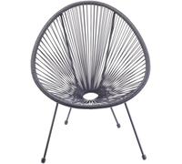 Poltrona da Giardino 72x77,5x85 cm Scooby in Acciaio e PE Grigio