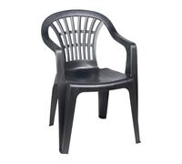 Poltrona da Giardino Impilabile, Sedia con Braccioli per Esterno e Terrazza, Grigio Antracite
