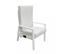 Poltrona da giardino in alluminio bianco con cuscini imbottiti e schienale reclinabile Nixa