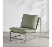 Poltrona da giardino in alluminio, textilene e cuscini in poliestere riciclato verde kaki