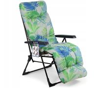 KADAX Sedia da giardino schienale regolabile, sedia rilassante realizzata in vetrina in polvere, di carico fino a 110 kg, lettino da giardino con (Loryery, verde/blu)