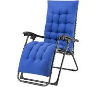 Poltrona da Giardino Pieghevole con Cuscino Imbottito e Struttura in Acciaio Blu