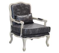 Poltrona da interno con cuscini in ecopelle imbottiti Versailles